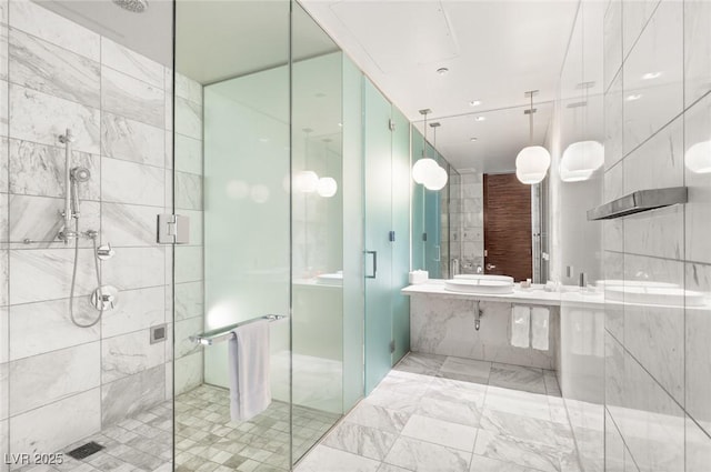 full bath featuring a shower stall