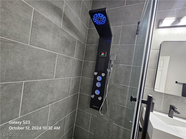 room details with tiled shower