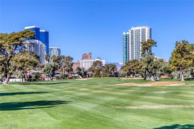 view of property's community with golf course view