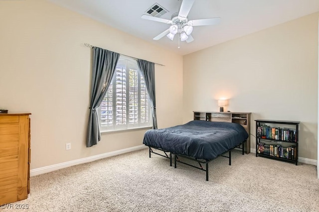 7513 Java Sparrow St, North Las Vegas, NV 89084 - carpeted bedroom featuring visible vents, baseboards, and ceiling fan
