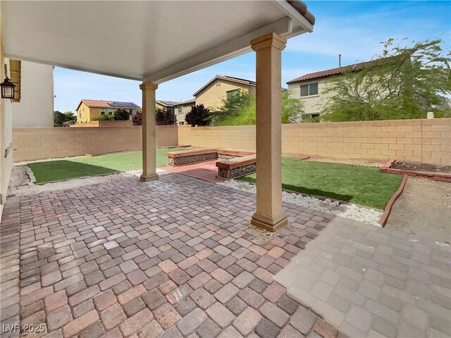 view of patio with a fenced backyard