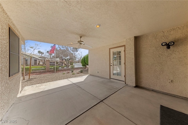 view of patio / terrace with ceiling fan