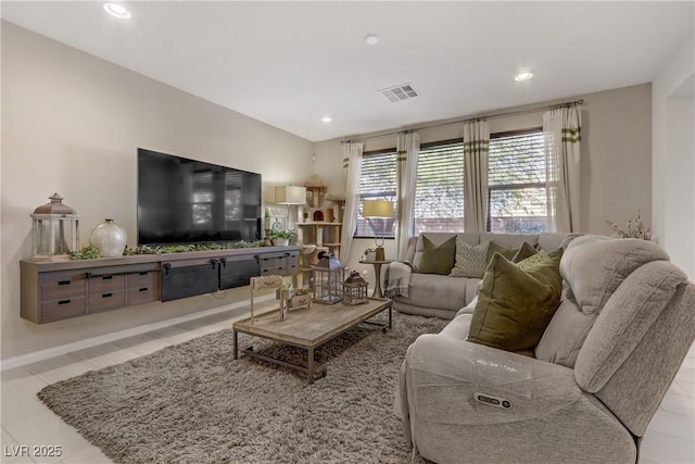 8992 Sparkling River Ct, Las Vegas, NV 89178 - tiled living area featuring recessed lighting and baseboards
