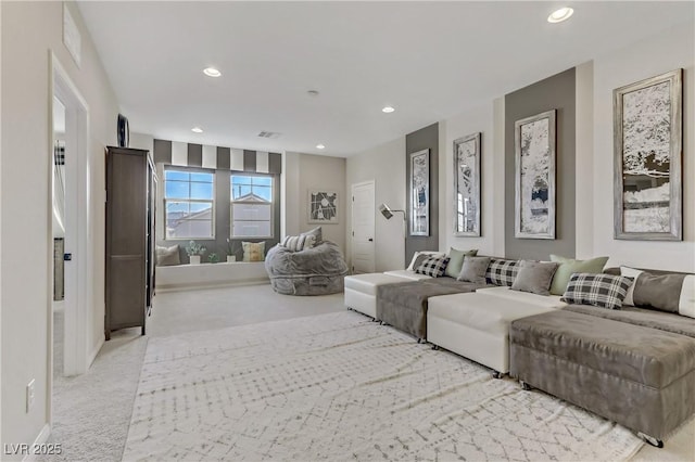 8992 Sparkling River Ct, Las Vegas, NV 89178 - living area featuring recessed lighting and light colored carpet