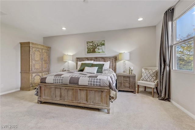 8992 Sparkling River Ct, Las Vegas, NV 89178 - bedroom with light colored carpet, baseboards, and recessed lighting