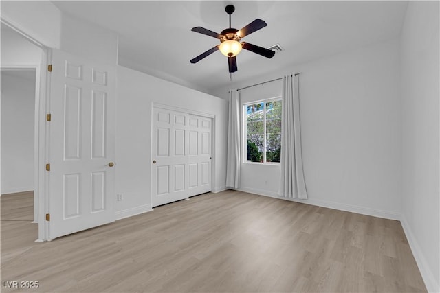 4722 Blue Mesa Way, Las Vegas, NV 89129 - unfurnished bedroom featuring light wood-type flooring, a closet, and a ceiling fan