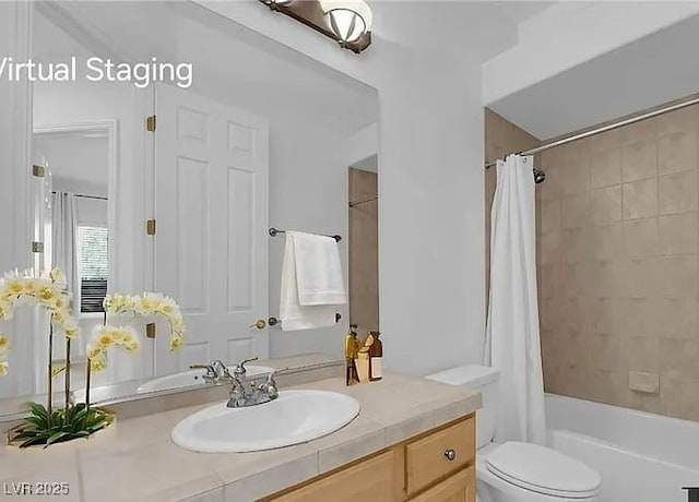 4722 Blue Mesa Way, Las Vegas, NV 89129 - full bath featuring vanity and shower / bathtub combination with curtain