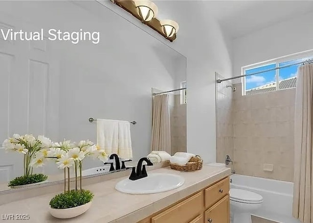 4722 Blue Mesa Way, Las Vegas, NV 89129 - bathroom featuring vanity and shower / bath combo with shower curtain
