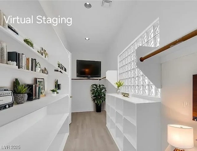 4722 Blue Mesa Way, Las Vegas, NV 89129 - hall featuring light wood finished floors and recessed lighting