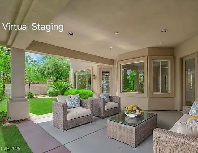 4722 Blue Mesa Way, Las Vegas, NV 89129 - view of patio / terrace featuring outdoor lounge area