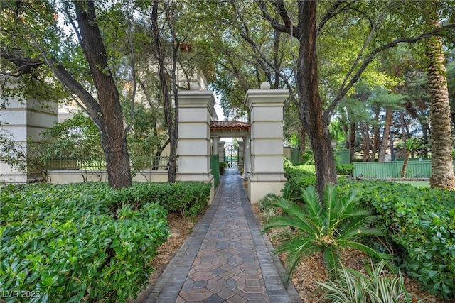 surrounding community featuring fence