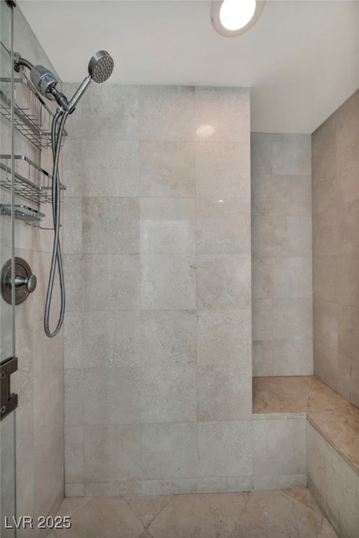room details with a tile shower
