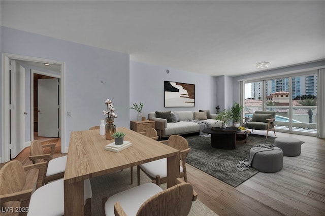 living room with wood finished floors