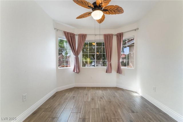 4360 Meadowlark Wing Way N, Las Vegas, NV 89084 - empty room featuring wood finished floors, ceiling fan, and baseboards