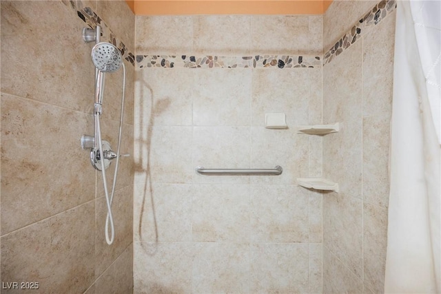 room details featuring tiled shower