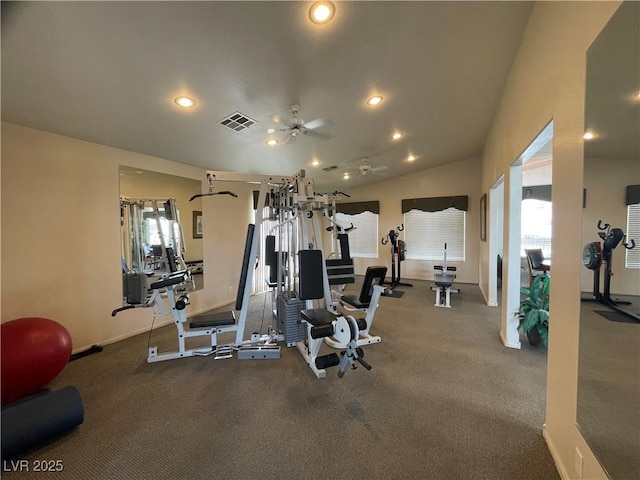 855 N Stephanie St Unit 112, Henderson, NV 89014 - gym featuring recessed lighting, healthy amount of natural light, baseboards, and ceiling fan
