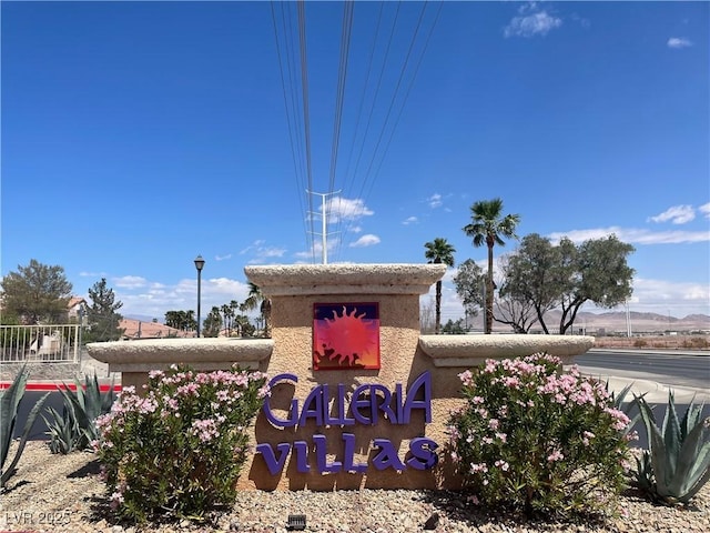 view of community sign