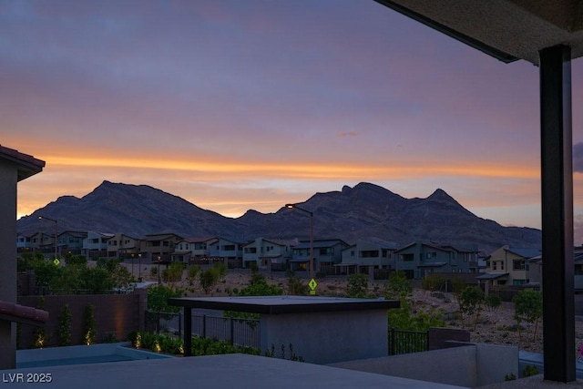 mountain view with a residential view
