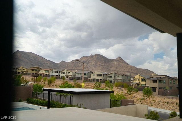 view of mountain feature with a residential view