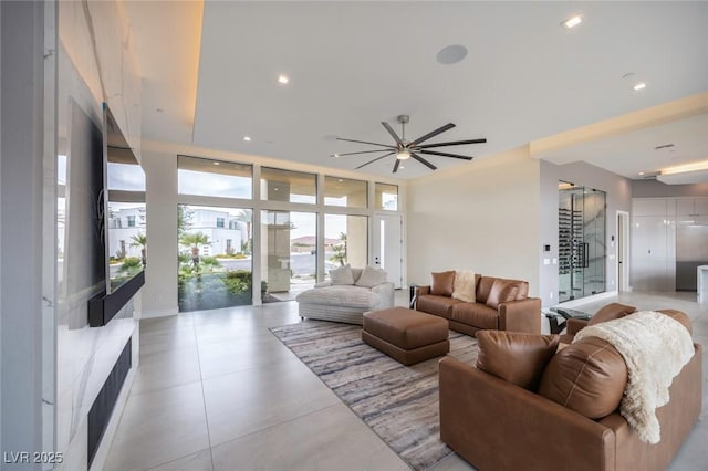 9780 Solar Ave, Las Vegas, NV 89149 - living area featuring ceiling fan and recessed lighting