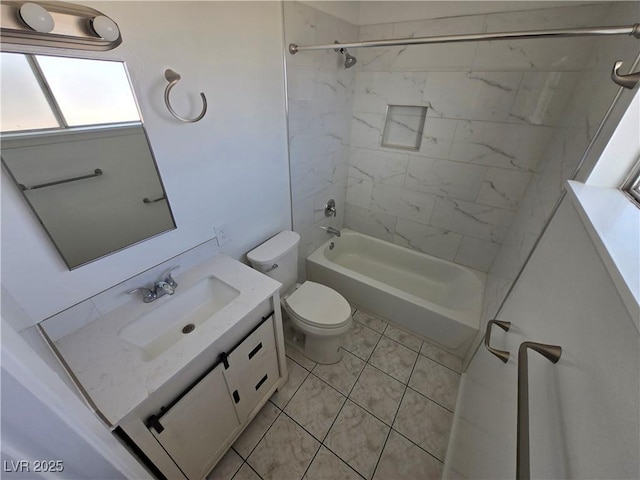 4754 Marnell Dr, Las Vegas, NV 89121 - bathroom with tile patterned flooring, toilet, vanity, and tub / shower combination