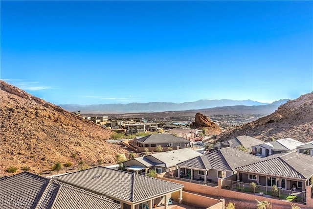 mountain view with a residential view