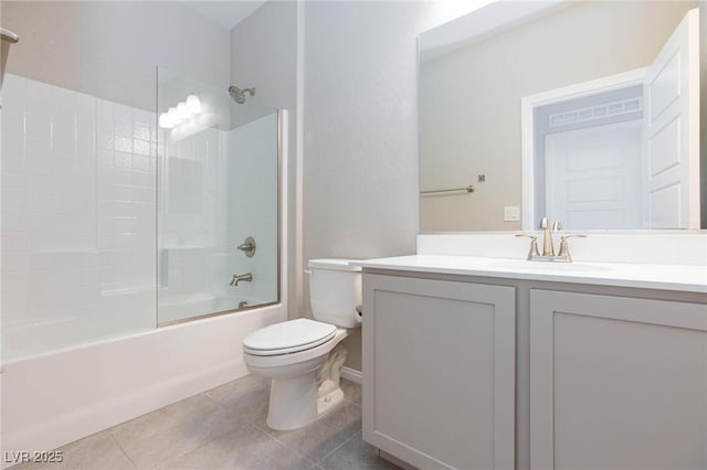 26 Lilla Rosa St, Henderson, NV 89011 - bathroom featuring shower / bath combination, toilet, tile patterned flooring, and vanity