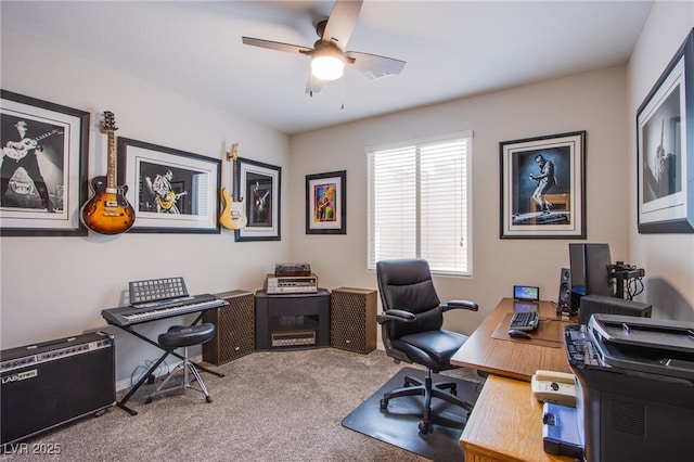 10470 Irish Cliffs Ct, Las Vegas, NV 89149 - office area featuring carpet flooring and ceiling fan