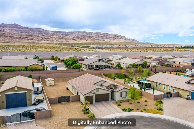 10470 Irish Cliffs Ct, Las Vegas, NV 89149 - birds eye view of property with a mountain view and a residential view