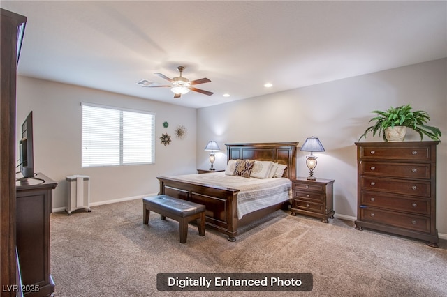 10470 Irish Cliffs Ct, Las Vegas, NV 89149 - bedroom featuring visible vents, ceiling fan, carpet floors, and baseboards