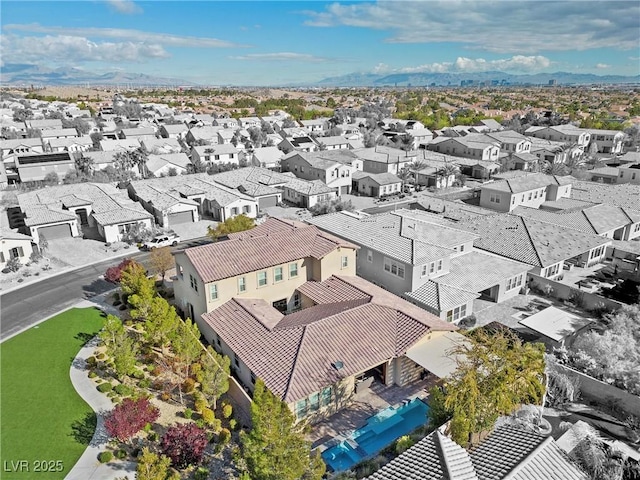 aerial view with a residential view