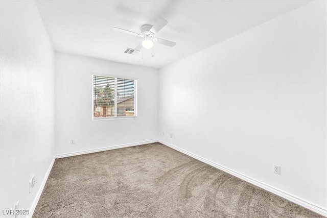 5060 Blue Rose St, North Las Vegas, NV 89081 - spare room with carpet, visible vents, baseboards, and ceiling fan