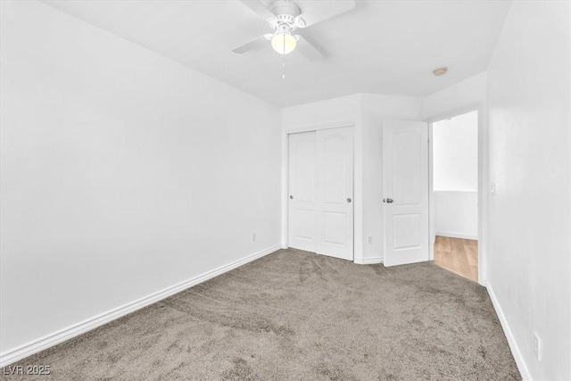 5060 Blue Rose St, North Las Vegas, NV 89081 - unfurnished bedroom with carpet, a closet, baseboards, and ceiling fan