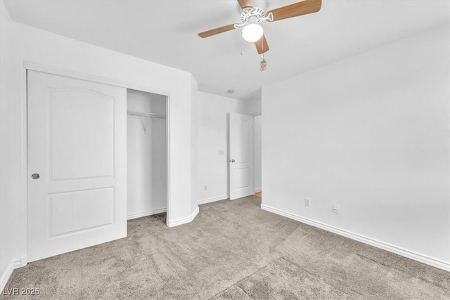 5060 Blue Rose St, North Las Vegas, NV 89081 - unfurnished bedroom with baseboards, a ceiling fan, carpet flooring, and a closet