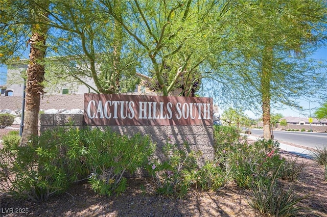 view of community sign
