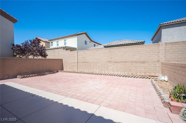 view of patio featuring a fenced backyard