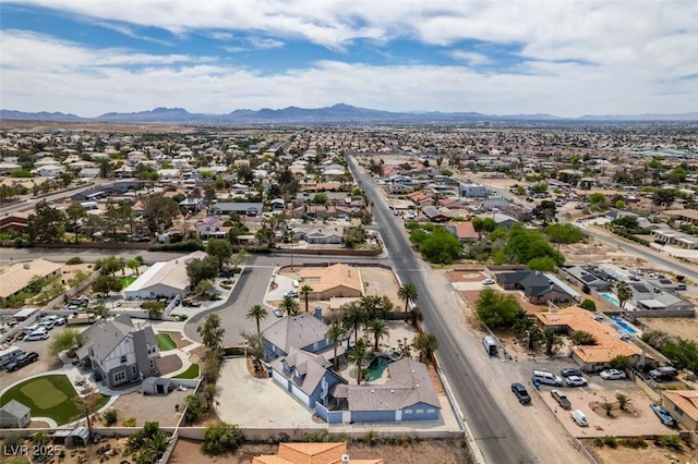 6520 Turtle Hill Rd, Las Vegas, NV 89110 - drone / aerial view featuring a mountain view and a residential view
