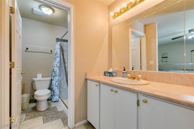 6520 Turtle Hill Rd, Las Vegas, NV 89110 - bathroom with a shower with shower curtain, visible vents, toilet, and vanity