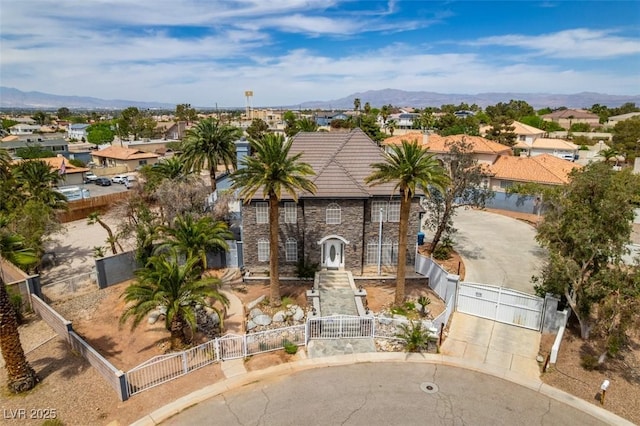 6520 Turtle Hill Rd, Las Vegas, NV 89110 - bird's eye view with a mountain view and a residential view