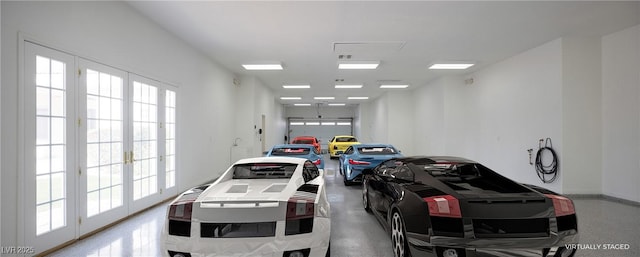 garage featuring french doors