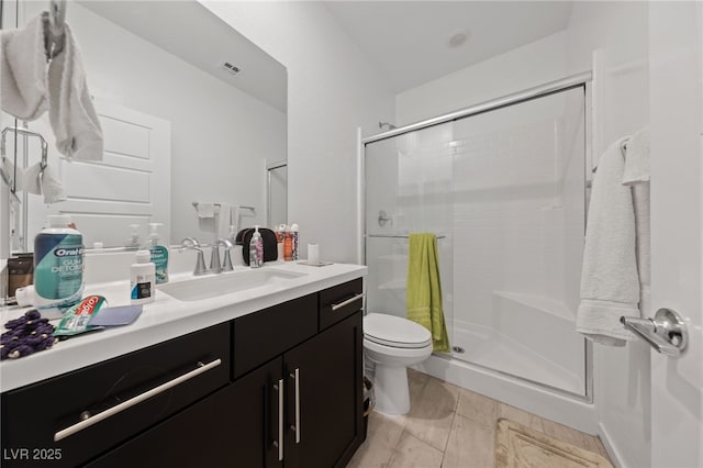 31 Strada Loreto, Henderson, NV 89011 - full bathroom with toilet, vanity, visible vents, and a stall shower