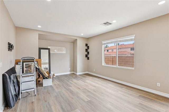 5286 Monterey Park Cir, Las Vegas, NV 89146 - spare room with light wood-style floors, baseboards, and recessed lighting