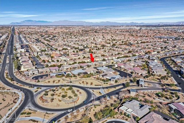 10150 Emerald Sunset Ct, Las Vegas, NV 89148 - birds eye view of property featuring a residential view and a mountain view
