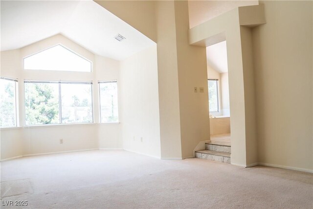 9704 Falling Star Ave, Las Vegas, NV 89117 - empty room with lofted ceiling, carpet, and baseboards