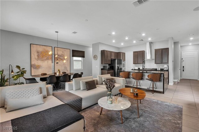 397 Purple Sandpiper St, Las Vegas, NV 89138 - living room featuring recessed lighting