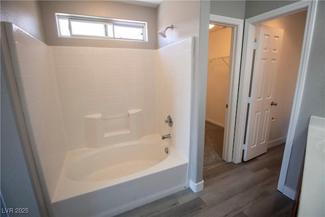 6652 Weeping Pine St, Las Vegas, NV 89149 - full bath with wood finished floors, tub / shower combination, and a spacious closet