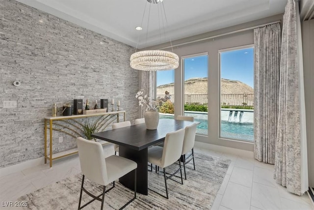 2910 Raywood Ash Dr, Las Vegas, NV 89138 - dining area with a chandelier and marble finish floor