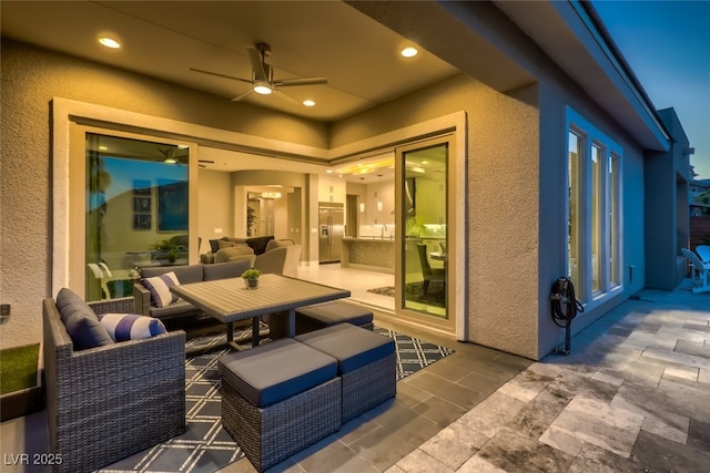 2910 Raywood Ash Dr, Las Vegas, NV 89138 - view of patio / terrace featuring a ceiling fan and an outdoor living space