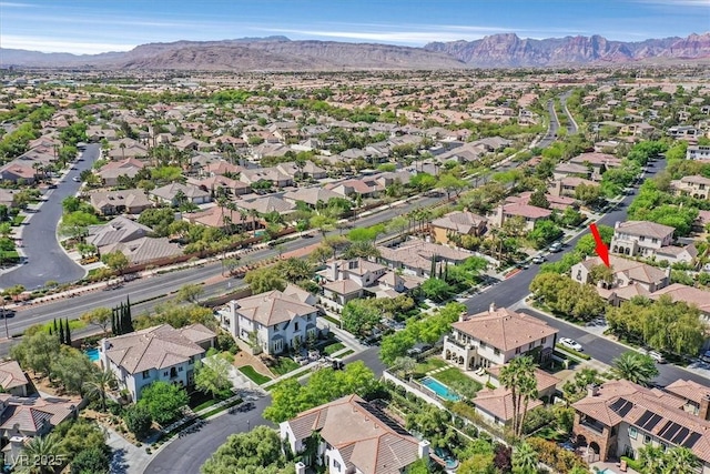 1201 Mersault Ct, Las Vegas, NV 89144 - bird's eye view featuring a residential view and a mountain view