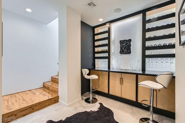 8525 W Verde Way, Las Vegas, NV 89149 - bar featuring stairway, recessed lighting, and light tile patterned flooring